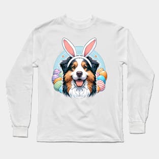 Kromfohrlander Celebrates Easter with Bunny Ears Joy Long Sleeve T-Shirt